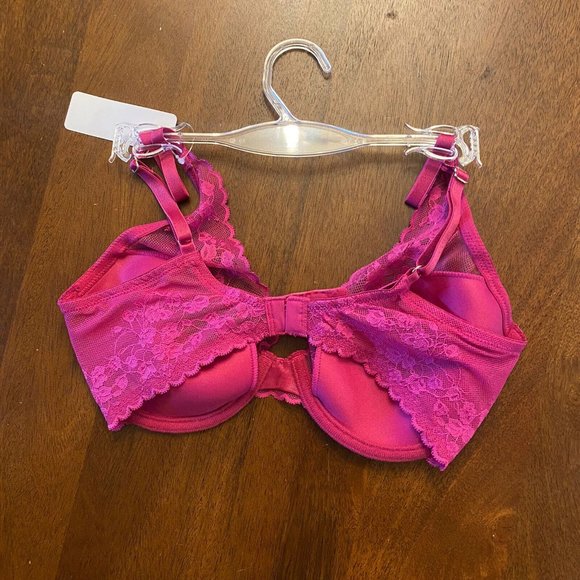 Natori Flowers Bra 30DD Magenta Pink Cherry Blossom Convertible Contour Padded - Picture 11 of 14